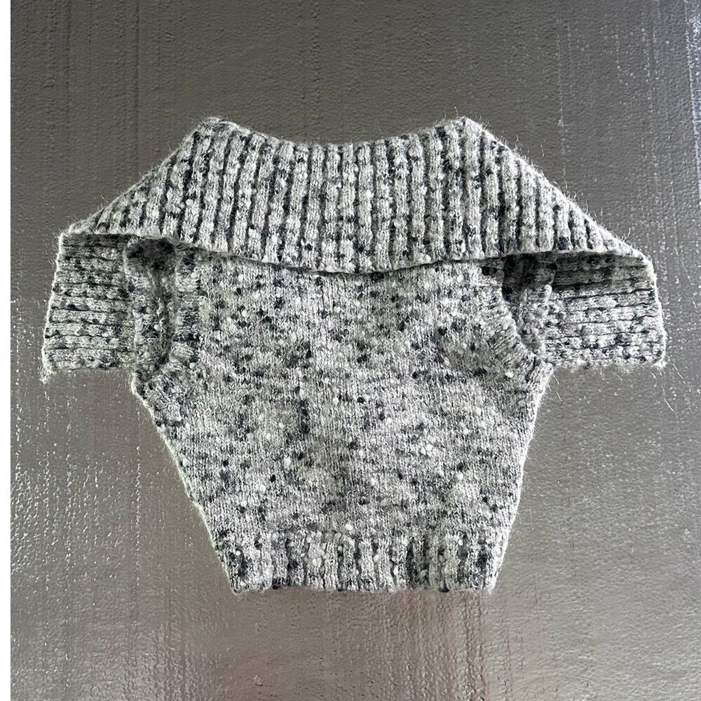Bebe Cropped Knit Sweater Vest Gray Speckled Open Front Women's Size Small - Picture 3 of 11